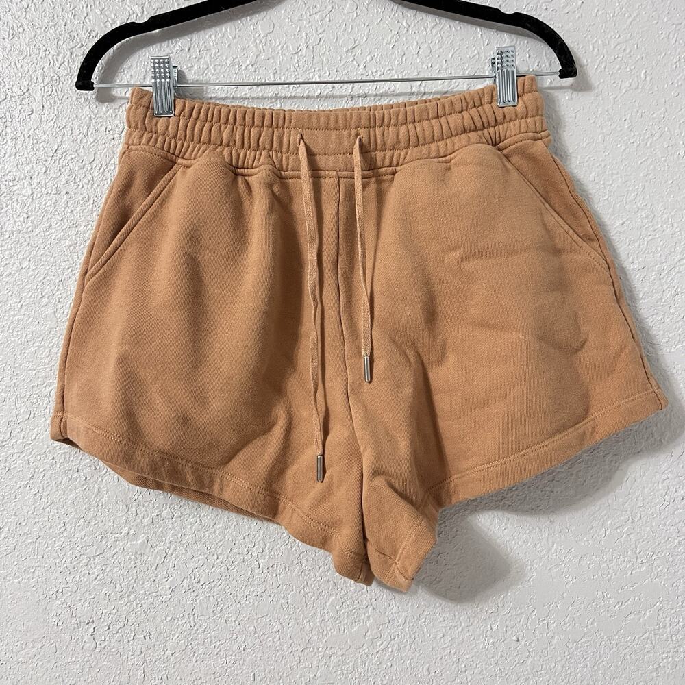 Jonathan Simkhai Evie Shorts Cashew Size M MSRP $130 Organic Cotton Athleisure
